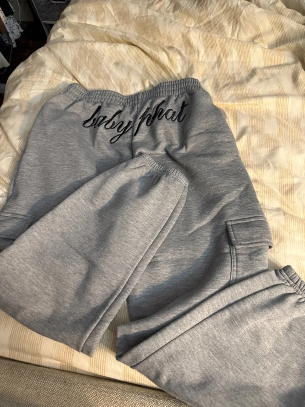 Baby Phat Heather Gray Cargo Jogger Pants - Picture 2 of 4